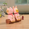 Paulownia Relief Home Desktop Decoration Interior Furnishing Articles Solid Wood Cat Statue