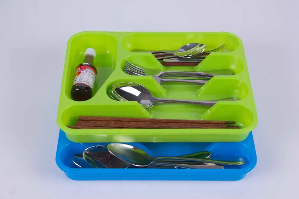 Plastic cutlery drawer organizer sliverware cutlery storage tray/holder, kitchen utensil organizer Flatware Drawer Dividers in 6