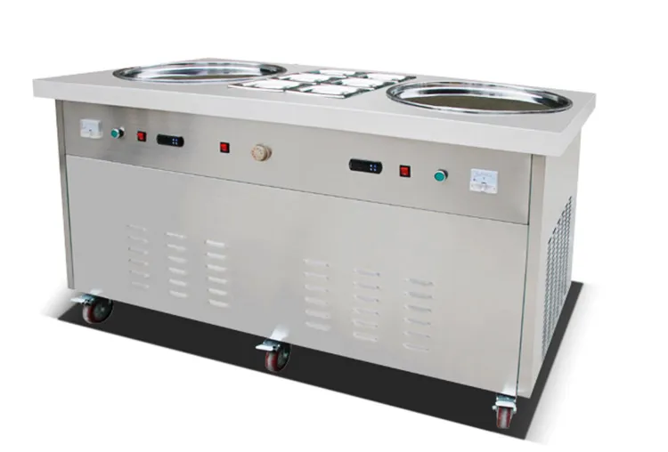 Commercial Stainless Steel Sale Philippine Double Pan Flat Fried Ice