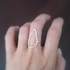 Trendy Water Droplets Ring Female Jewelry Rings High Quality Sterling Silver Teardrop Ring
