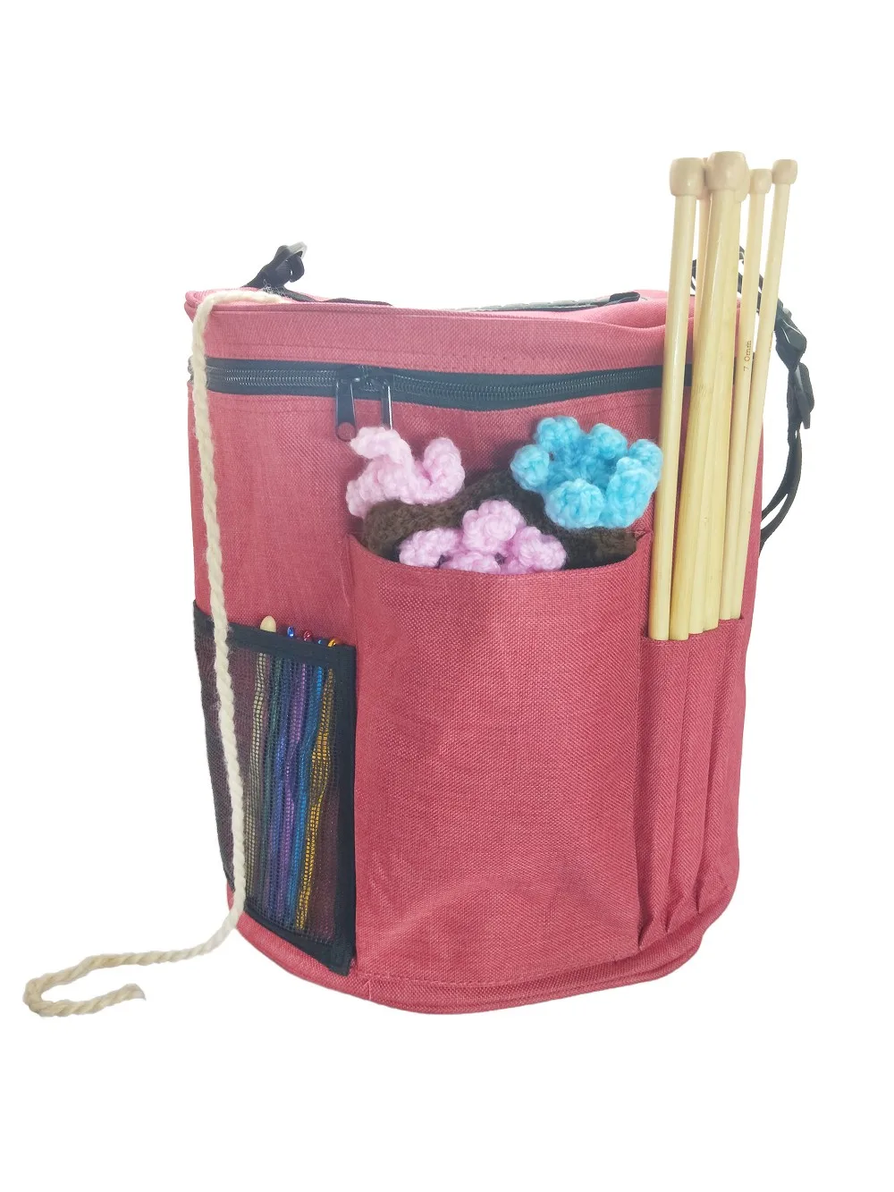 Travel Yarn Bag Organizer With Cover For Yarn Ball,Unfinished Projects