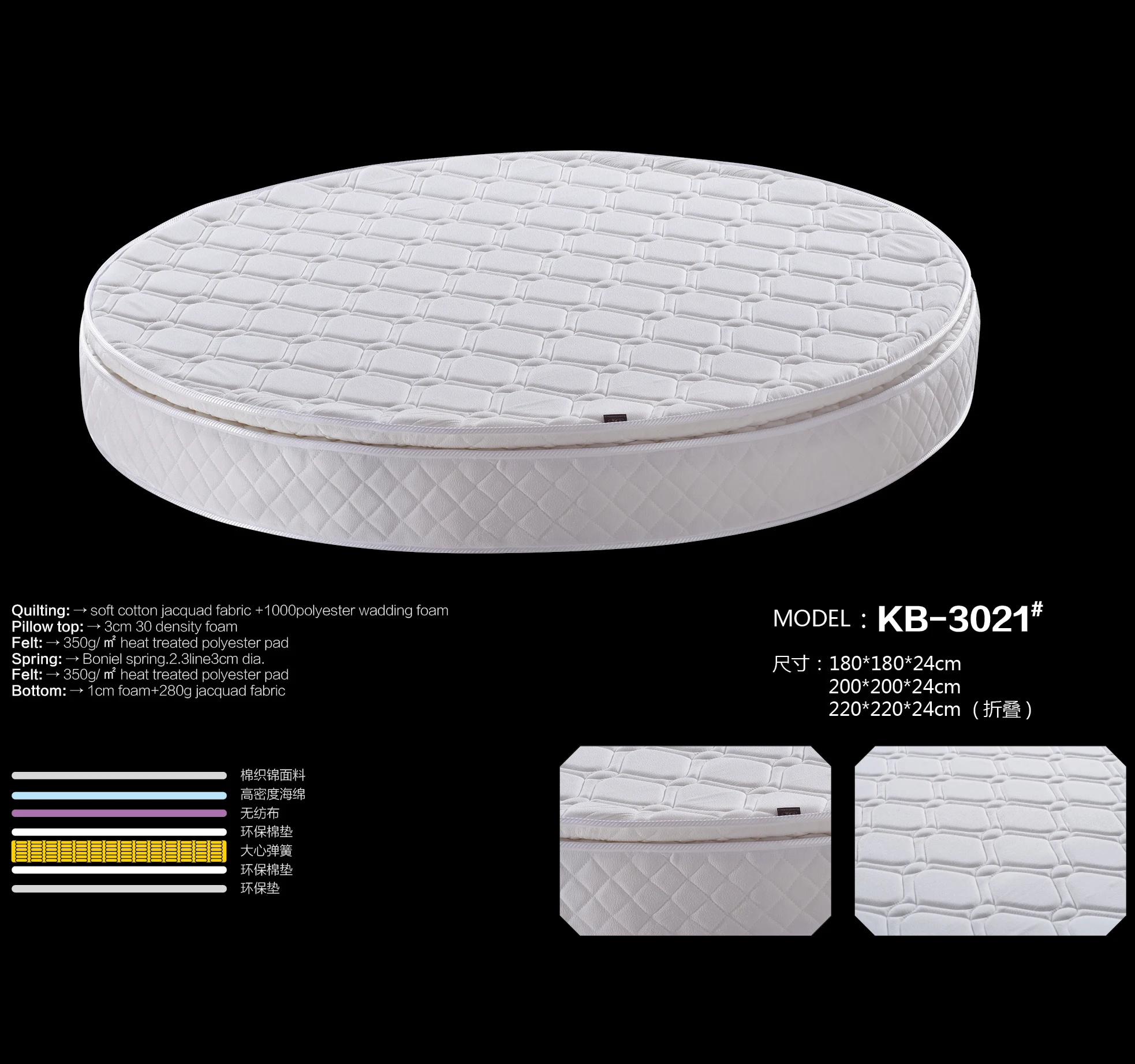 High Quality Super King Size Luxury Round Bed Mattress - Buy Round Bed 