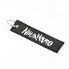 design your own logo black embroidered airbus keychain key tag holder