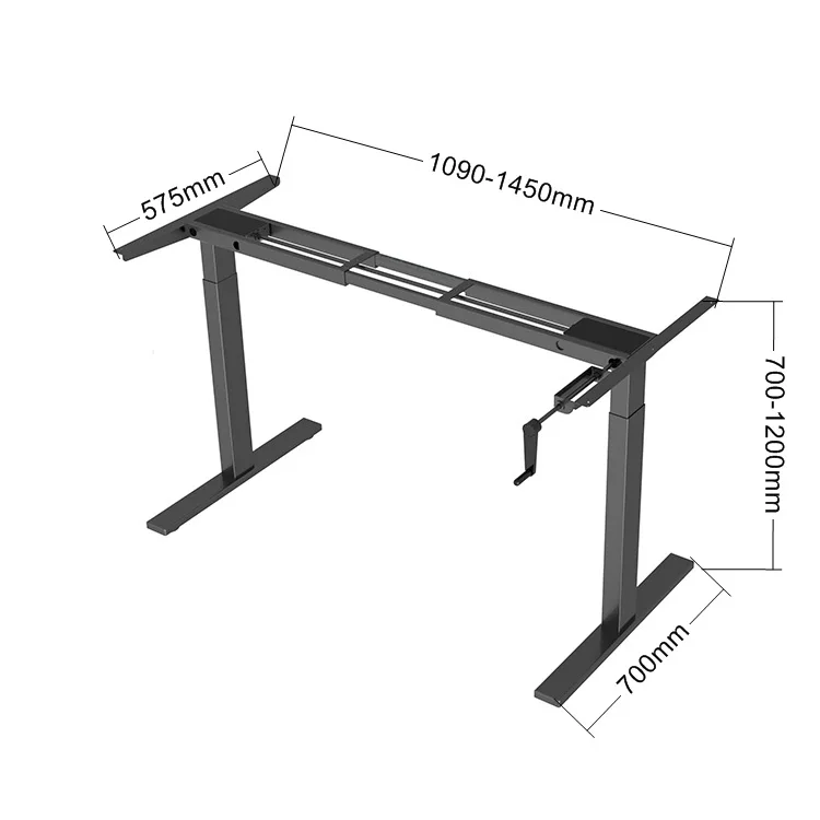 Hand Manual Crank Standing Desk Adjustable Height Sit To Stand Desk