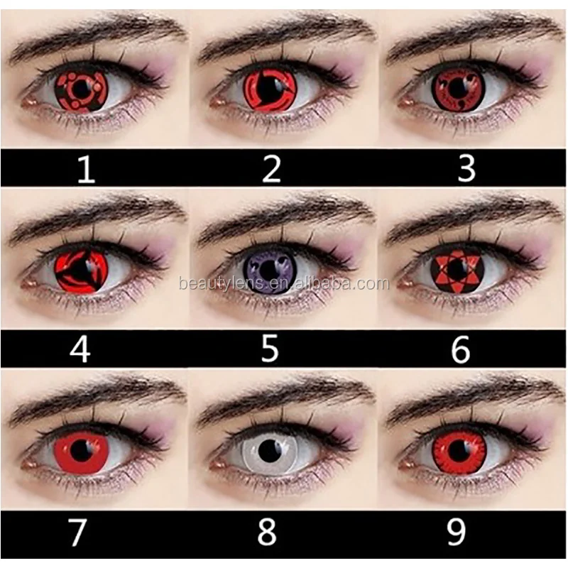 120 Modelos Louco Halloween Cosplay Anime Sharingan Lentes De Contato