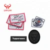 Wholesale name brand design iron on applique label patch embroidery fabric logo patches custom woven patch