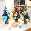Wholesale Artificial Decorated Mini Snowing Christmas Tree Table Decoration Ornaments DIY Small Christmas Pine Tree