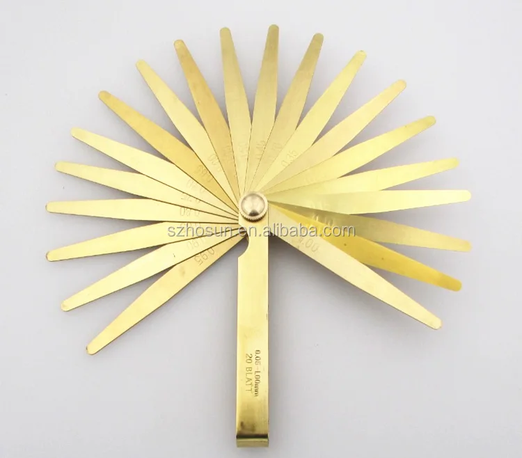 Metric Brass Feeler Gauge 20 Blades/set Measuring Range 0.05 To 1.00mm