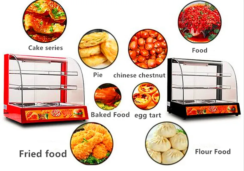 3 Layer Warming Showcase Food Warming Cabinet Pie Warmer Food Warmer