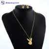 Fashion Cute Rabbit Shape Stainless Steel Jewelry Set