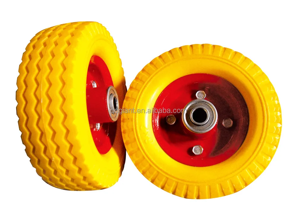 Yellow PU Foam Filled Tyre 6"x2" with Steel Rim