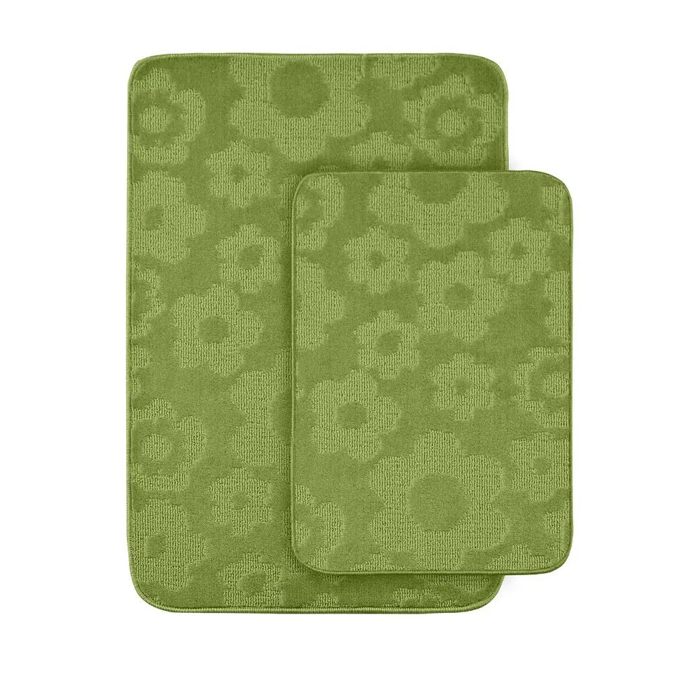 Lime Green Bath Rugs Find Deals On Line Get Quotations Petal Lime Green Bath Rug Set Of 2