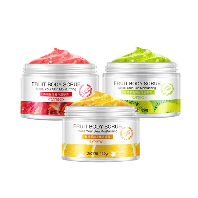 Private Label Tomato Orange Kiwi Fruit Body Scrub Cream Whitening Gel