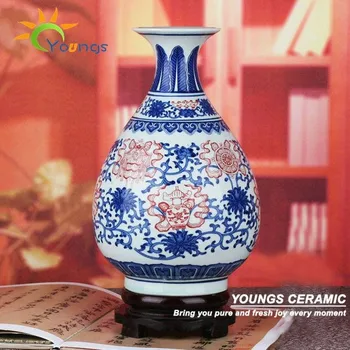  Cina  Antik Merah Dan Biru Keramik  Vas Bunga Pot  Buy Biru 