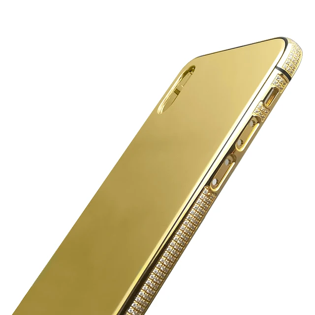New item 24K real gold plating diamond housing for iPhone,for iphone gold housing