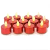 Hot Sales Red Plating Pillar LED Candles For Christmas Decoration Party Tea Light