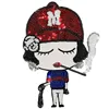 Clothing Women Shirt Top Diy Patch Cartoon girl Sequins deal with it T-shirt Patches for clothes Christmas Sticker Badge
