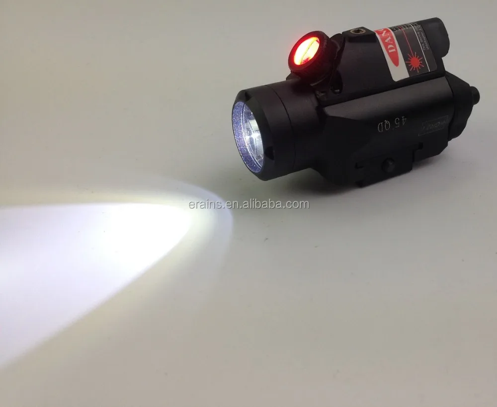 45QD compact tactical led light with red led flashlight combo both lights on 1.jpg