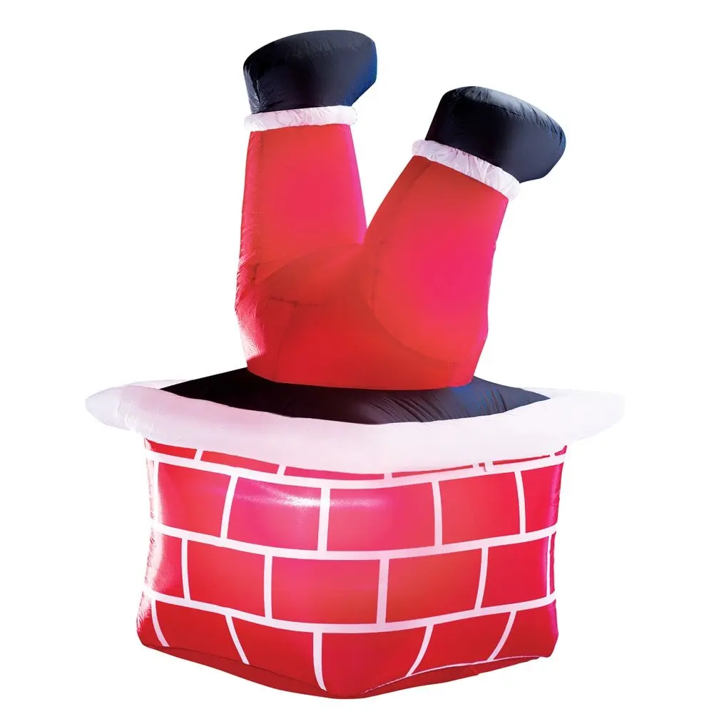 Inflatable Club Decor Find Deals On Get Quotations Inflatable Santa Down The Chimney Yard Decor