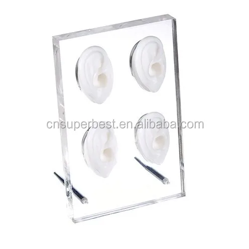 Professional Hearing Aid Tool Acrylic Ear Display Stand With Four Ear ...