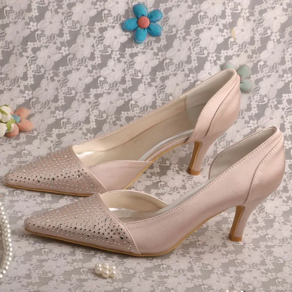 Champagne Womens Evening Dress Shoes Pointed Toe Buy Womens Evening