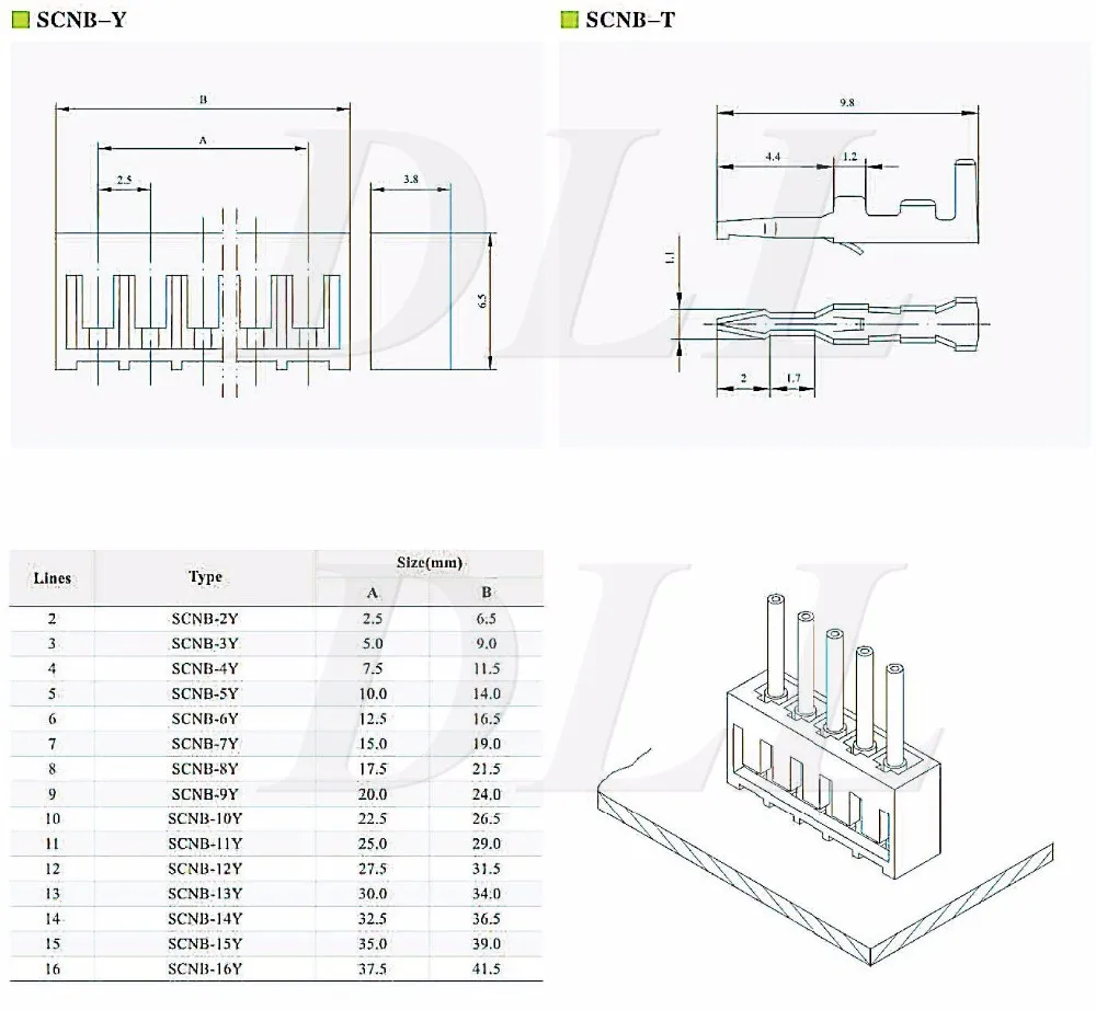 Đầu nối cáp JST SCNB 2.5MM Dây nối với bo mạch