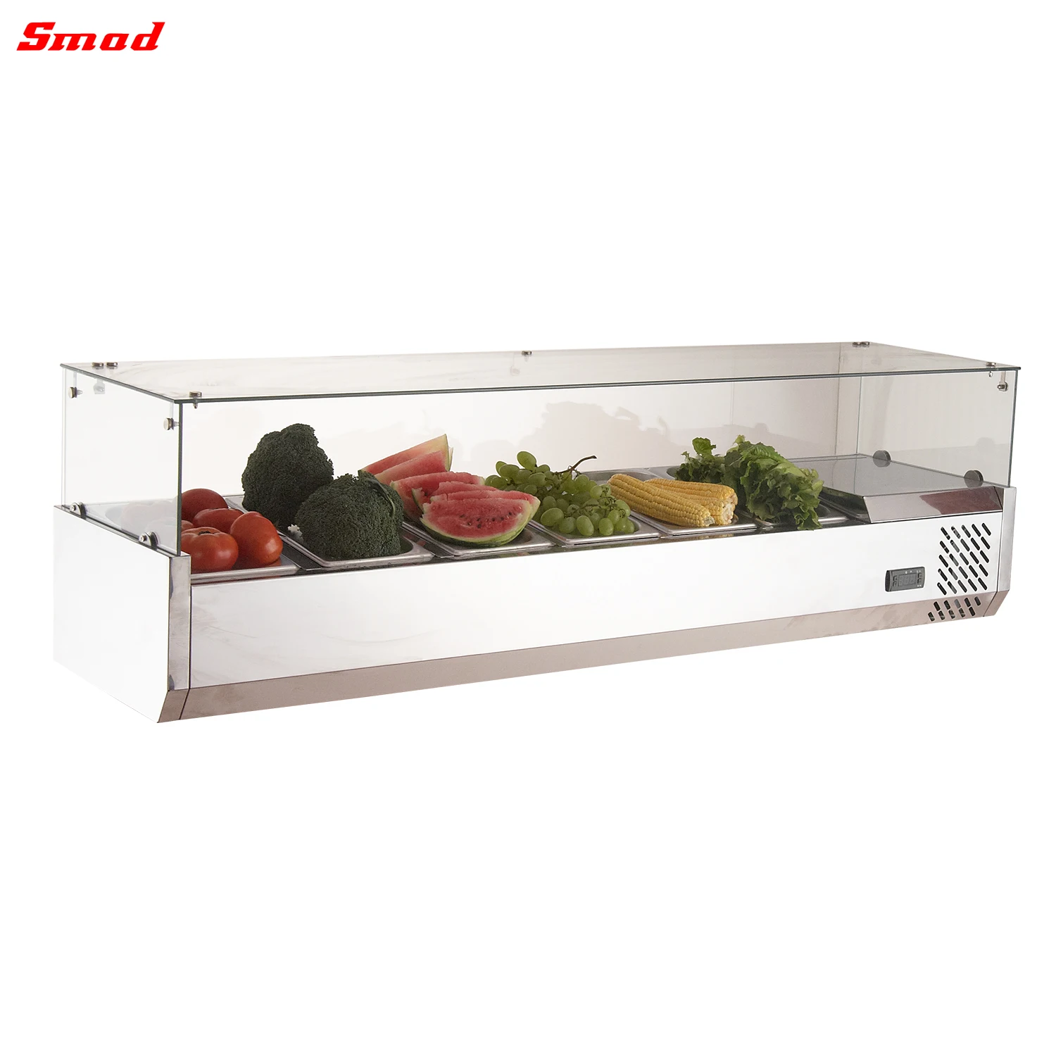 Smad High Quality Salad Display Refrigerant Cooler Showcase