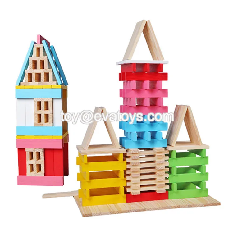 Best Sale 51 Pcs Building Toys Wooden Educational Play Blocks For