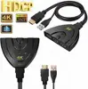 4K 3D 3 in 1 out 3 Port HDTV Pigtail HDMI Splitter Switch Switcher with USB Charger Cable 3x1 Auto Pigtail Converter Cable