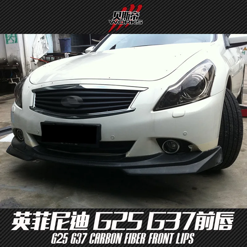 Carbonado 2010 2013 G25 G37 4dr Jp Style Carbon Fiber Front Lip