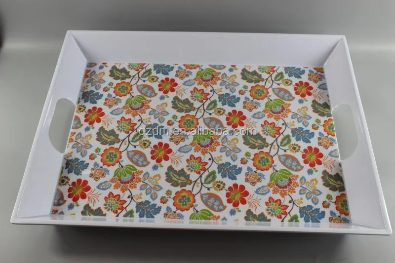 Cheap 20"Melamine Tray With Handle , Big tray