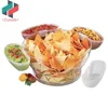 ZNK00004 FDA LFGB Passed Clear Acrylic Keep Salad Chilled Salad Bowl Set with 4 Floating Salad Cups and Serving Spoon