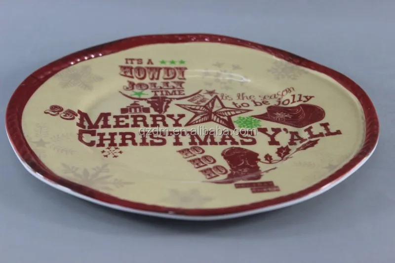 Rustic Melamine X'mas plate Melamine Strong plate