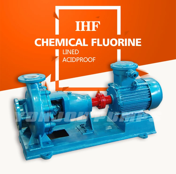 YONJOU IHF Series Acid Liquid / Alkaline Liquid Transfer FEP PFA Fluorine Plastic Lined Chemical Centrifugal Pump