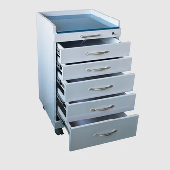 Mobile Locking Steel Storage Dental Cabinet With Castors 6 Drawers