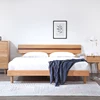 Hot Sale Apartment bedroom furniture set Nordic Modern Design Solid Wood Queen Size Bed For Home