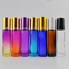 Empty 3ml 5ml 10ml clear green black amber cosmetic glass roller bottle for perfume