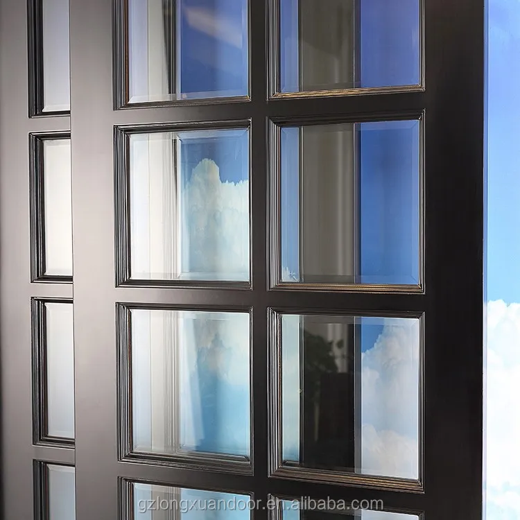 dark color frosted glass doors interior solid wooden sliding door for sale