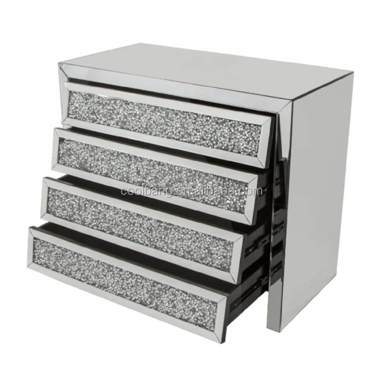 Hot Sales Decoration Crushed Diamond Furniture Cabinet With Drawer ...