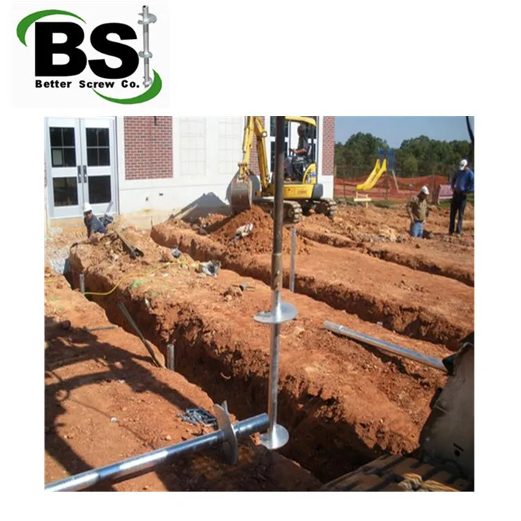 Galvanized Steel Foundation push Piers Light Pole Anchors
