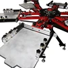 multicolor rotary t shirt printer silk fabric printing machine with flash dryer