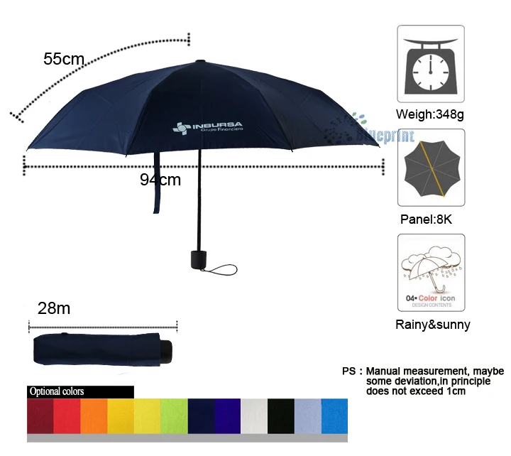 high quality 21 inch manual open custom fold umbrella