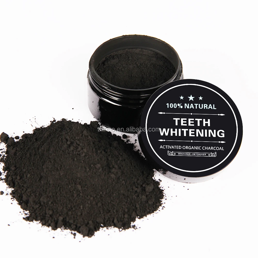 activated coconut charcoal powder teeth whitening powder bamboo