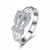 LOZRUNVE 2019 Latest Design Waistband Buckle Carved Knot Finger Ring Silver 925