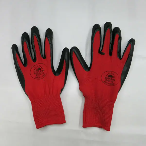 皱纹乳胶涂层尼龙安全手套