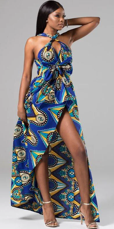 Hot Sexy Backless African Kitenge Maxi Dress For African Women Buy