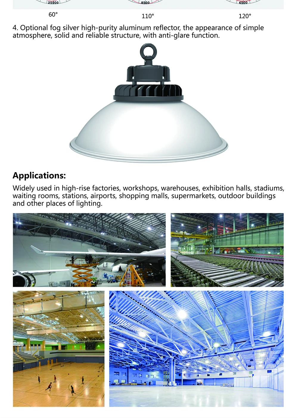 Factory supply 100W SMD3030 140LM/W LED high bay lighting waterproof industrial led lighting light