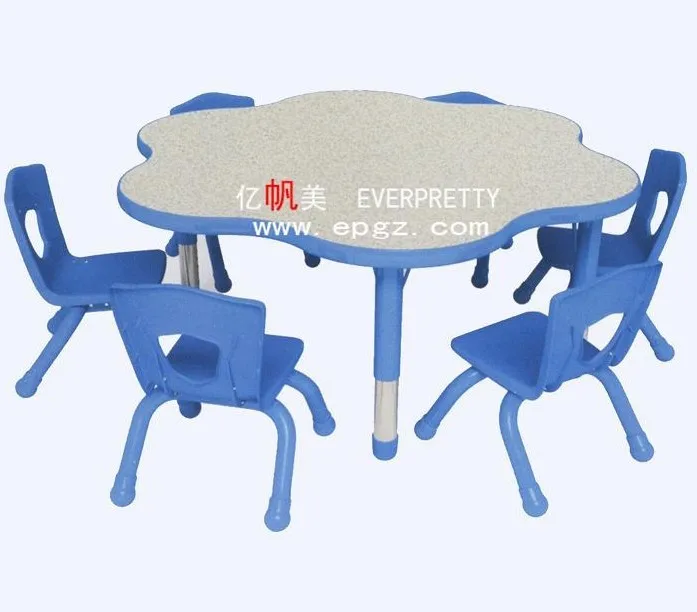 Kindergarten Round School Table And Chairs Sets Flower Table Chair