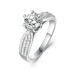 luxury fine jewelry wedding rings 18k white gold bezel setting 1ct diamond moissanite ring