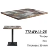 Industrial Style Restaurant Cafe Shop Solid Wooden Table Tops Bordered Desktop Elm Wood And Iron Dining Table